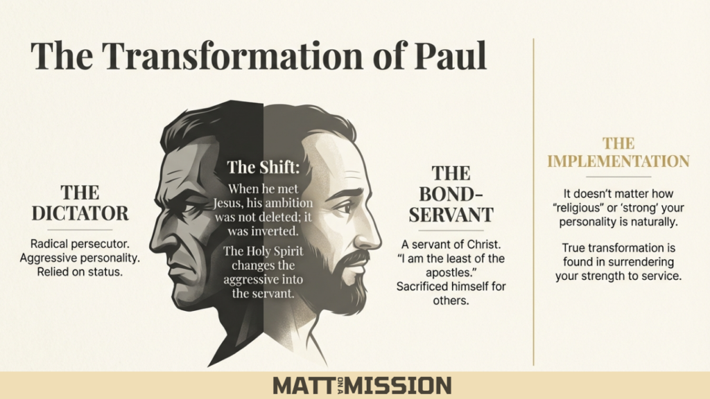 The transformation of Paul presentation slide.